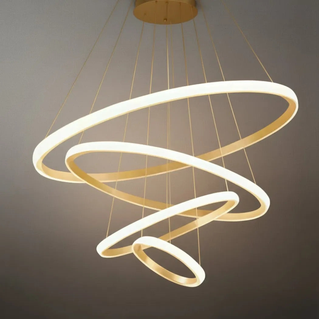 WV103 Velora Modern Metal Ring Pendant Light – Dimmable Fixture for Living